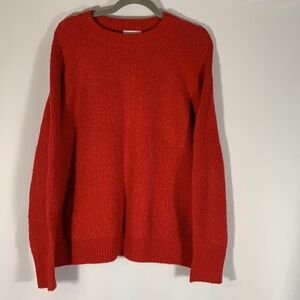Topshop Red Knit Pullover Sweater Oversized